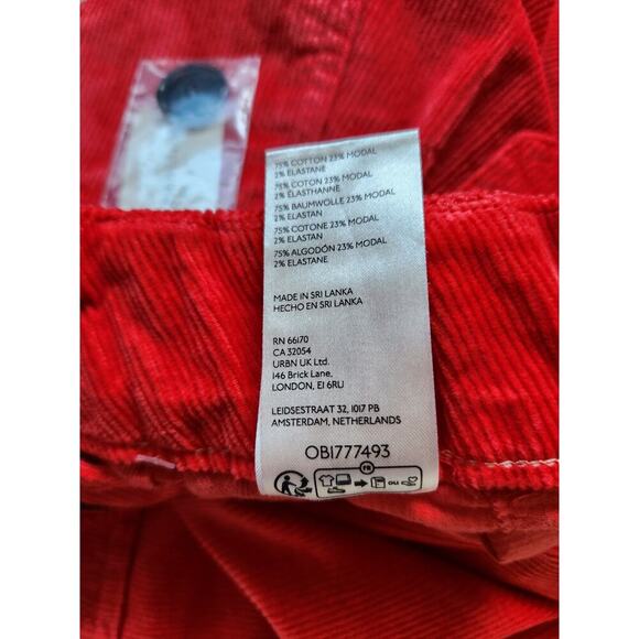 NWT Maeve The Colette Cropped Corduroy Wide Leg Pants Sz 24 Tall Red #7C415 - Picture 10 of 10